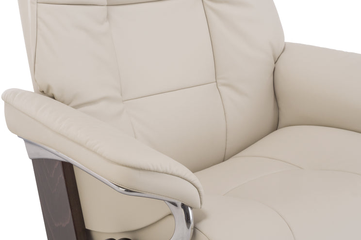 Stressless Mayfair Light Grey Chair and Ottoman (Large)